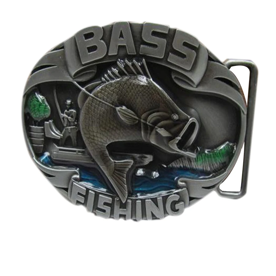 Belt Buckle Metal 90MM BASS FISHING Mens Clothes Luxury Brand Designer