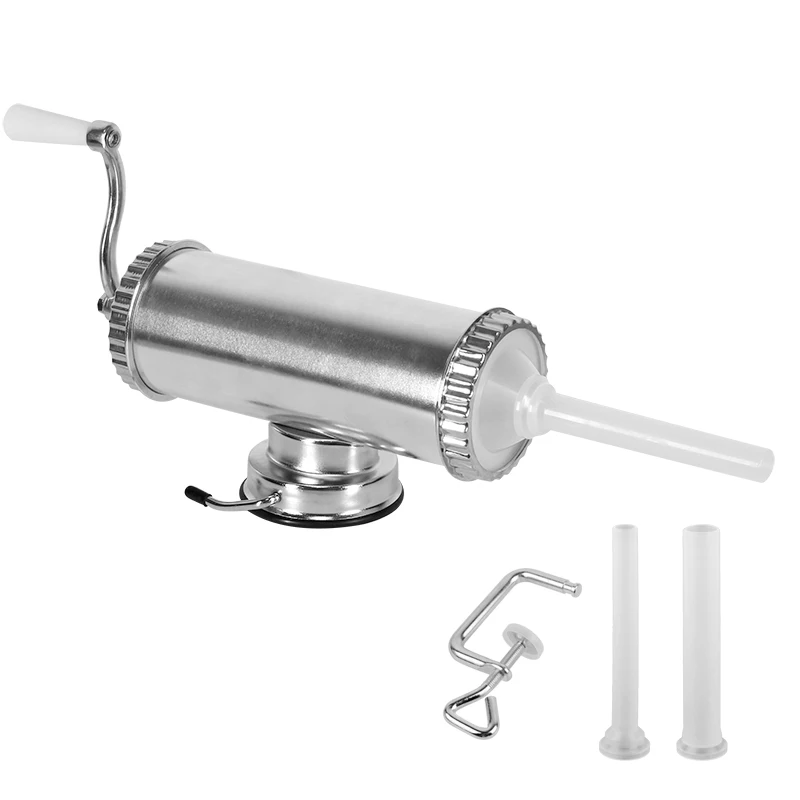 Online Máquina de salchichas casera de 2,5 KG 5 lbs con Base de succión máquina de Salami Manual máquina de relleno de carne con jeringa de salchicha
