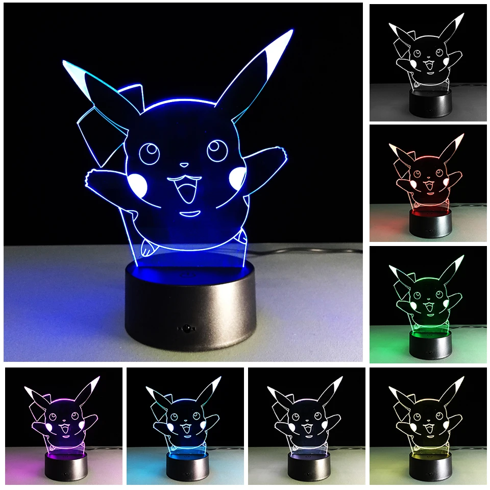 Chaohui Покемон го игра светодиодный 3d ночник действие Пикачу мяч новинка подарок RGB