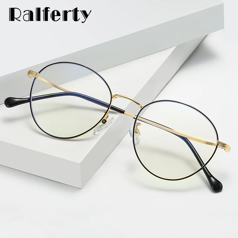 

Ralferty Anti Blue Glasses Frame Women Men Round Eyeglasses Optical Myopia Prescription Glasses Spectacle oculos de grau D1904