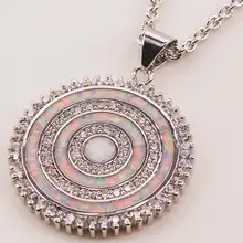 Blanco del Ópalo de Fuego 925 Joyería de Plata Esterlina Colgante P146