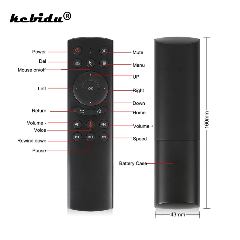 

kebidu G20S Gyro Smart Voice Remote Control IR Learning 2.4G RF Mini Wireless Fly Air Mouse Keyboard G20 For Android TV Box