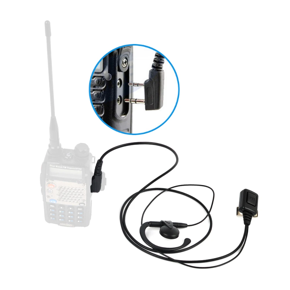 HYS Black ham radio Earpiece Two Way Radio 2PIN Anti radiation earphone