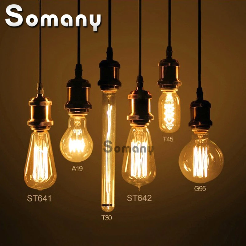 Tungsten Filament Lamp E14 E27 Antique Filament Light Bulb 110V 220V