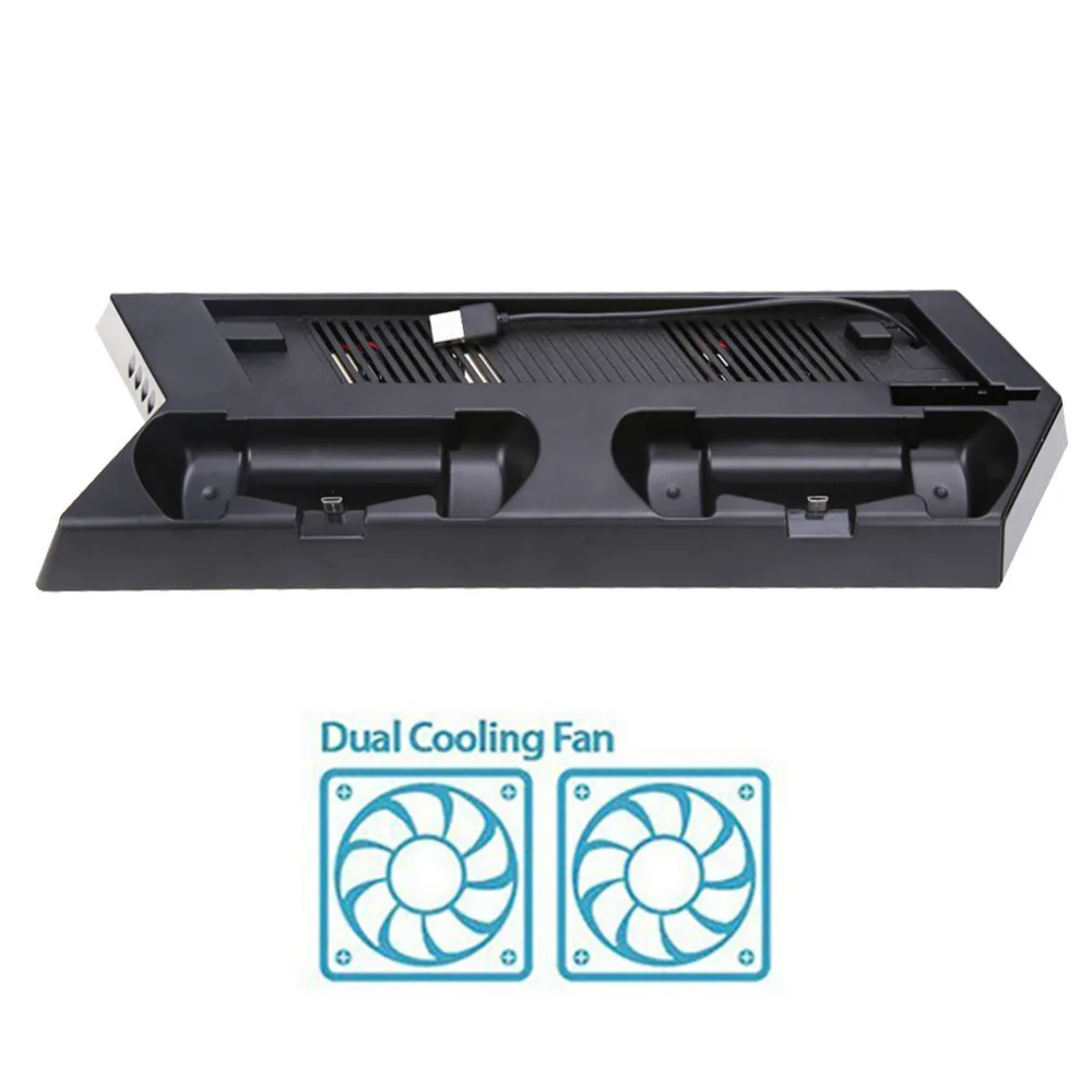  Game Console Stand For PS4 Slim Console Vertical Game Console Stand Dock With Dual Charging Station