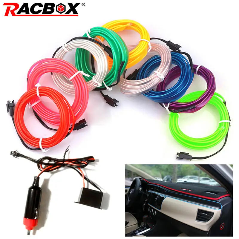 Racbox 5 м 3 2 1 10 цветов Светодиодная лента EL холодная линия гибкий авто неоновый