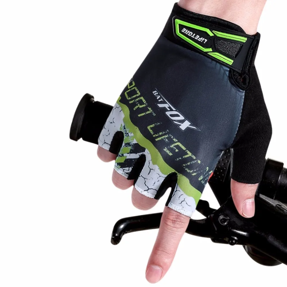 

New BATFOX Cycling Half Short Finger Gloves Breathable Outdoor Bicycle Gloves Men Women Bike Mitts Durable Cycling Equipment
