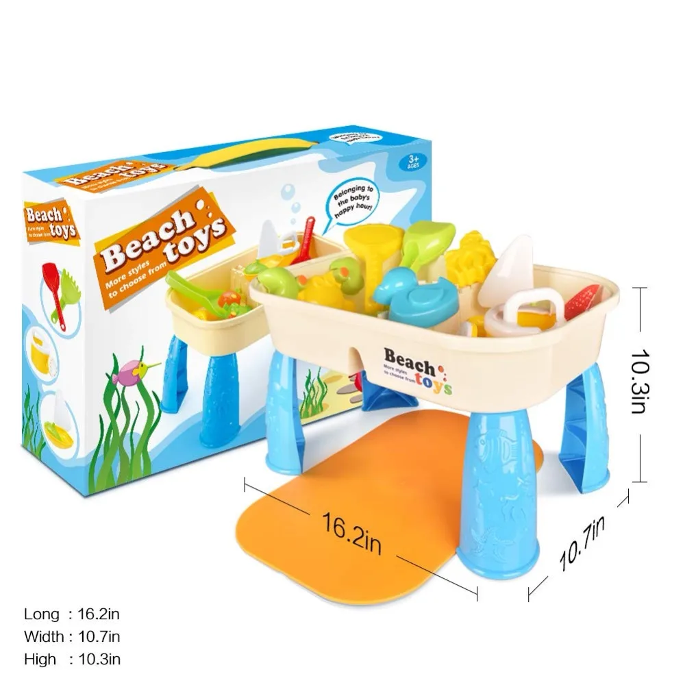 Brinquedos de Praia para Crianças Jogo de Praia do Bebê Conjunto de Caixa de Areia Brinquedos de Verão para o Jogo de Praia Carrinho de Jogo Presentes Brinquedos Crianças Areia Água 9 Pçs 7 pçs jogo de praia do bebê brinquedos