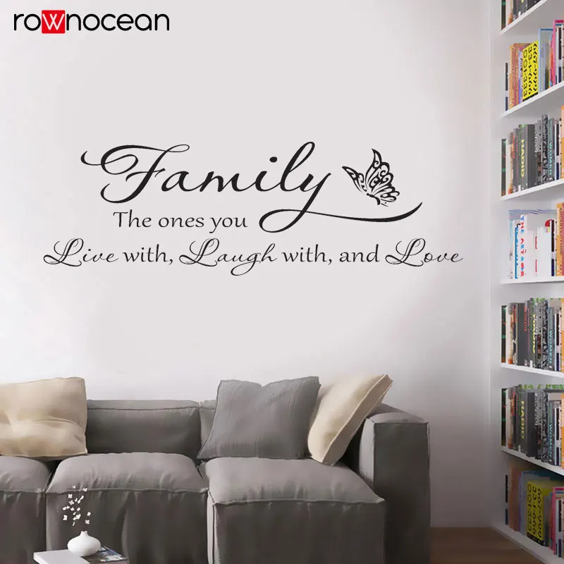 

Family Live Laugh Love Quote Wall Sticker Vinyl Art Home Decoration Butterfly Interior Mural Bedroom Decals Removable 3Q26