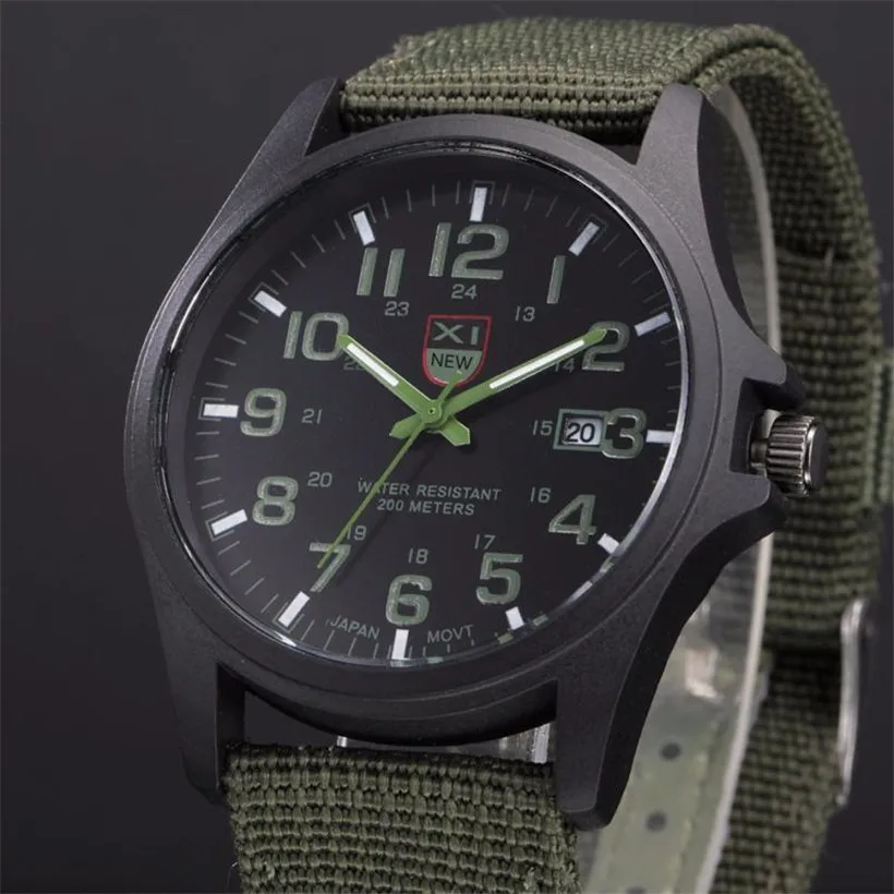 

XINEW Watch Fashion Men Sports Watches Men Canvas Strap Watches Military Quartz Wrist Watch horloge heren erkek kol saat 2022