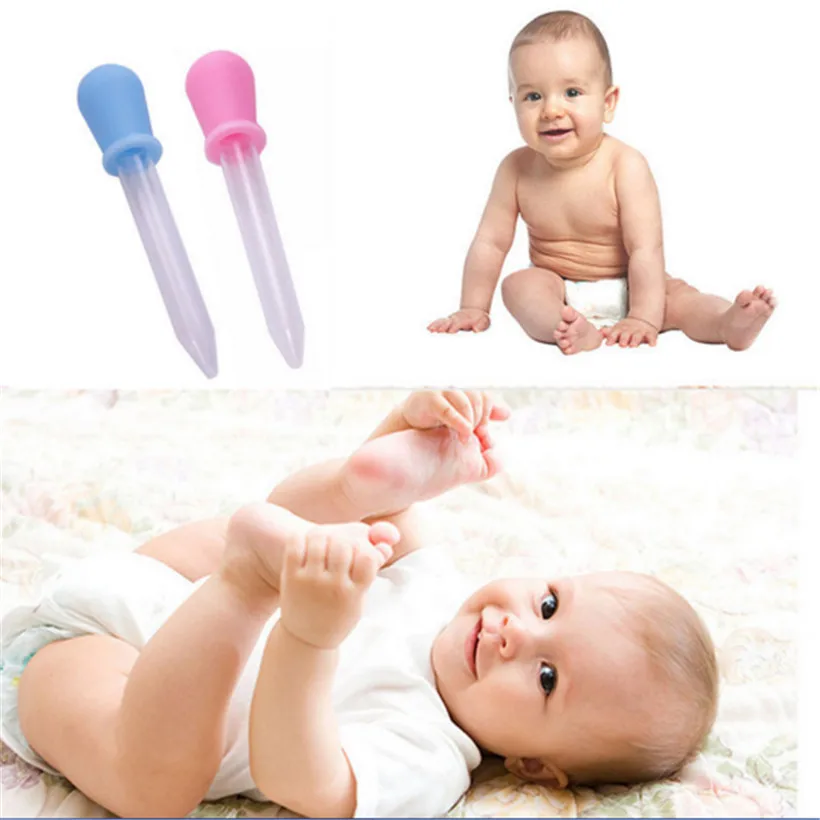 2017 New 5ML Clear Silicone Plastic Baby Medicine Dropper Spoon Pipette