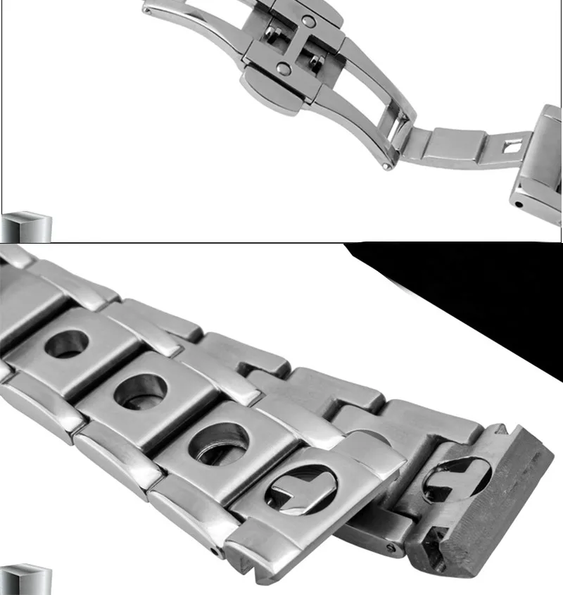 Унисекс 20 мм серебро Нержавеющая сталь часы ремешок Браслет Твердые изогнутый конец для Tissot T91