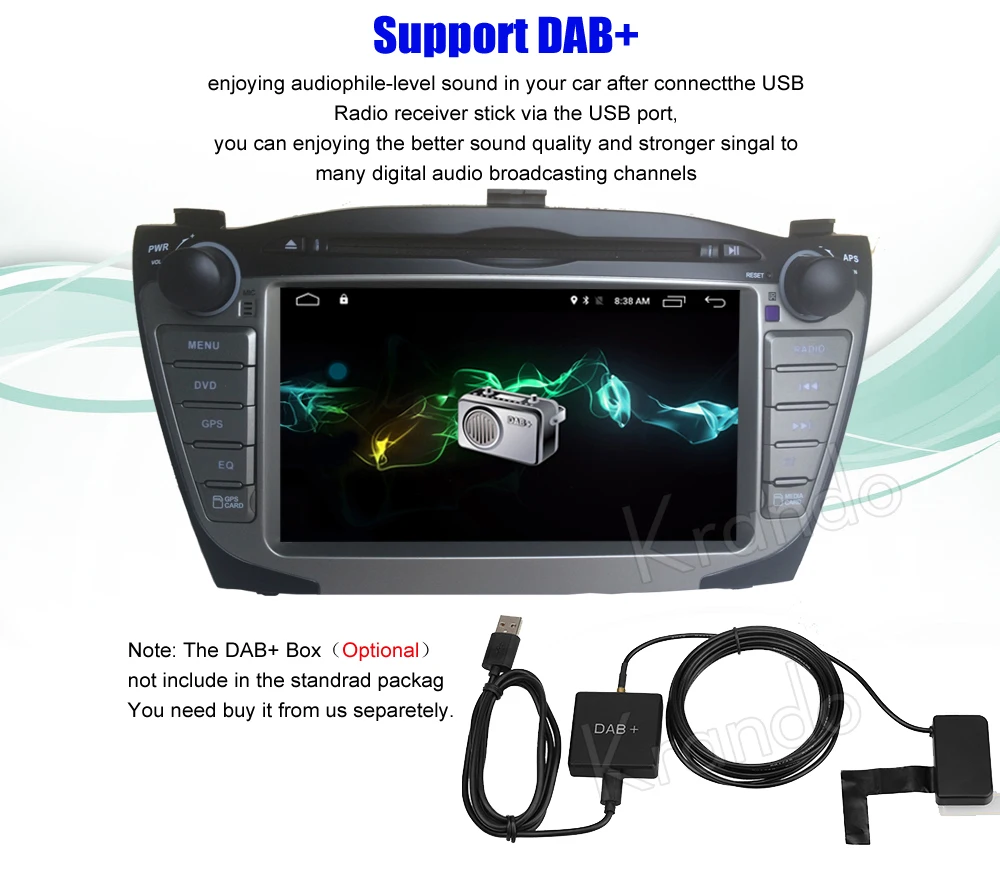 Sale Krando 7" Android 9.0 car navigation multimedia system for Hyundai IX35 TUSCON 2009-2014 audio radio gps dvd player WIFI 3G DAB+ 11