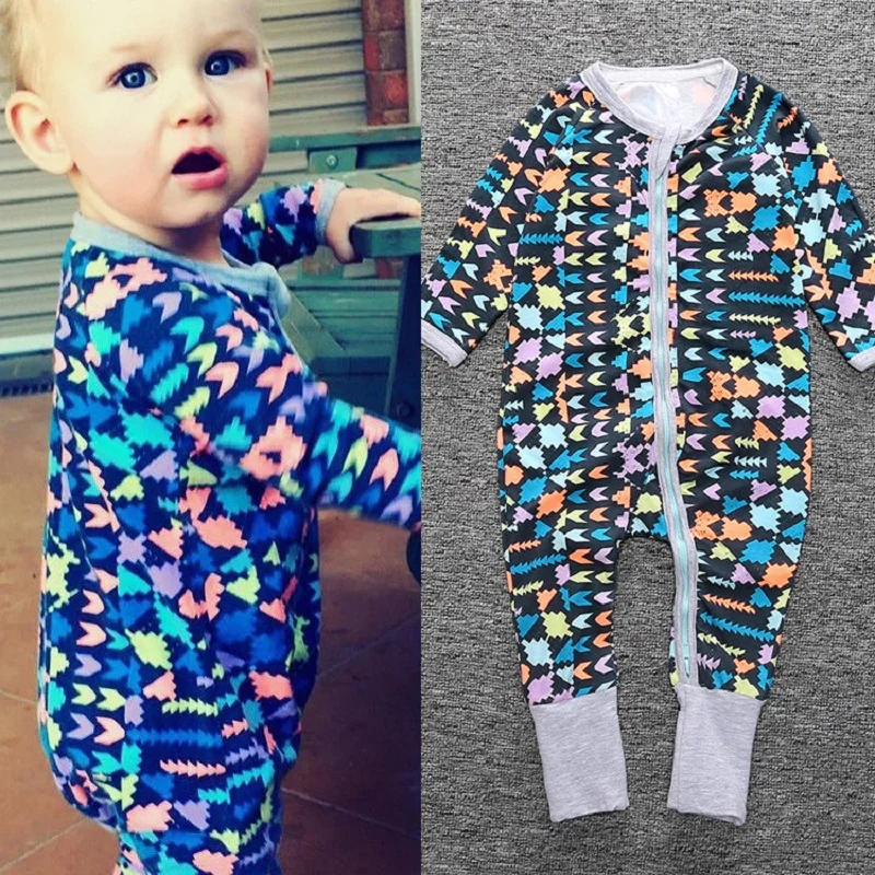 Hooyi молния Мода Одежда для новорожденных Baby One-Piece Ползунки рубашка Пижама для мальчиков комбинезон 100% хлопок Мягкий комбинезон для девочек