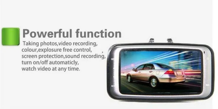Full HD 1080 P Видеорегистраторы для автомобилей GS8000L автомобиля Камера 2," видео Регистраторы Dash Cam Ночное видение регистратор DashCam