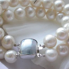 Z3574 2ROW " 12 мм белый круглый искусственного жемчуга BRACELETNoble стиль естественно прекрасно jewe быстрая