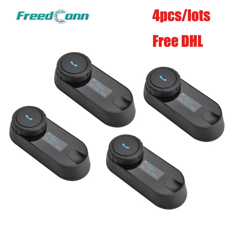 

4PCS Free DHL New Updated Version TCOM-SC W/Screen Bluetooth Motorcycle Motorbike Helmet Intercom Headset with FM radio
