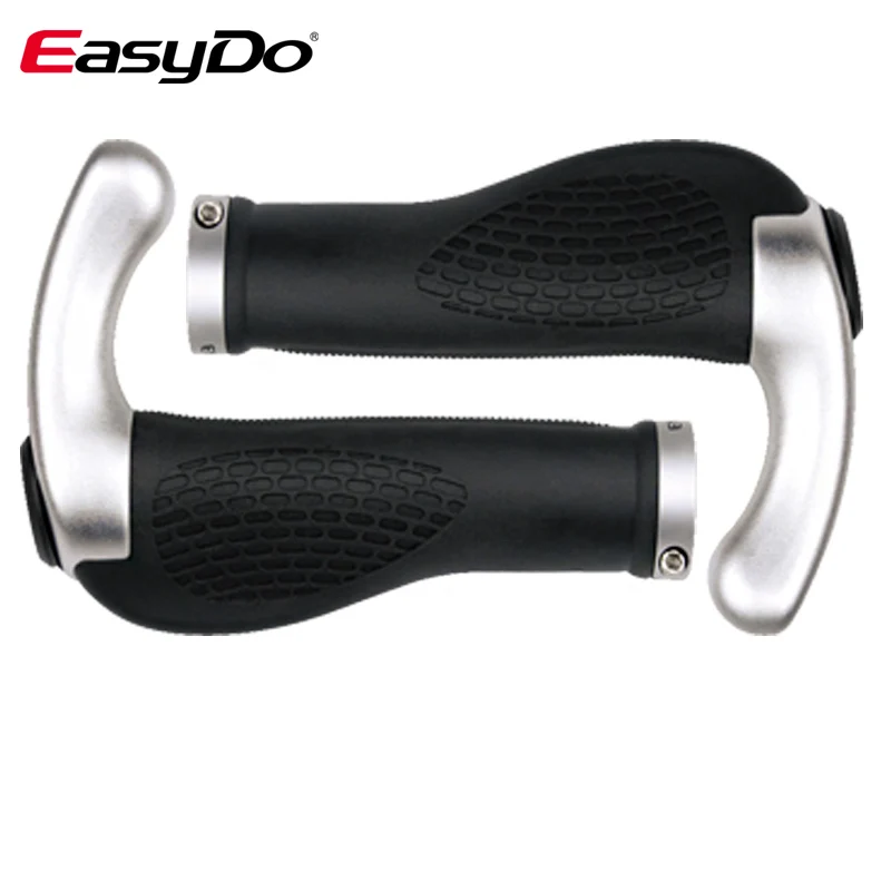 1020D-silver Велосипед EASYDO Велосипедные компоненты бар концы ручки MTB резиновые ручки и магния ручка из сплава держатель эргономичные мягкие ручки 1020D - Цвет: 1020D-silver