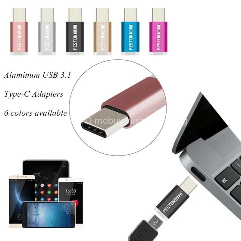 Aluminum USB 3.1 Type C Converter USB C Adapter Phone