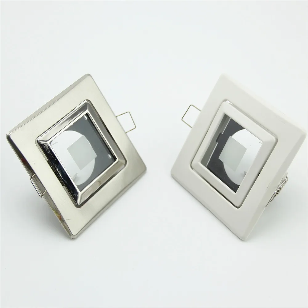 CE RoHs цинковый сплав квадратный белый серебряный встраиваемый регулируемый светодиодный потолочная люстра MR16 GU10 лампа светильник