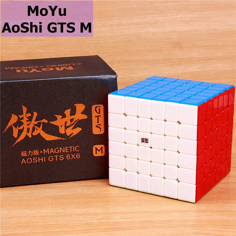 Moyu aoshi gts M 6x6x6 Магнитная magic Скорость cube стикеры менее professional gtsm магниты головоломка Cubo Magico игрушечные лошадки для детей