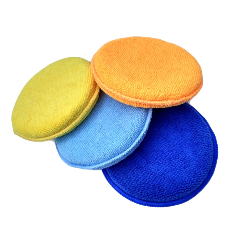 Soft Round Washing Foam Sponges Microfiber Car Cleaning Wax Sponge for