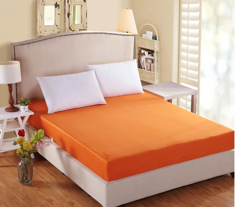 orange rose beige cotton Fitted Sheet Mattress cover bed sheet elastic