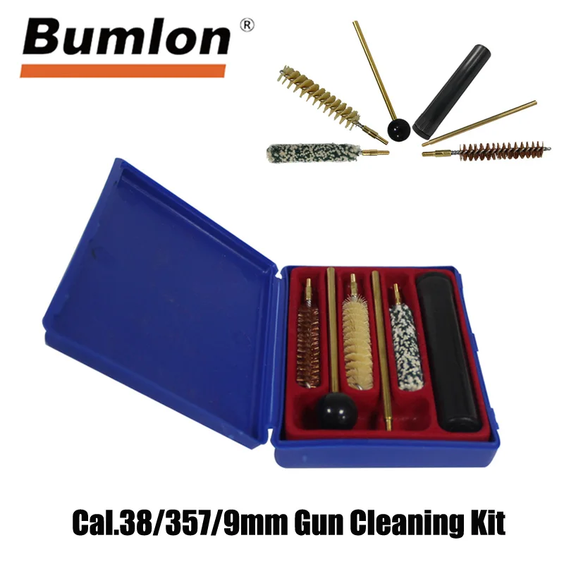 

Hunting Rifle Cleaner with Durable Plastic Storage Case Pistol pistols Cal.38/357/9mm Gun Cleaning Kit Tools Set Brushes 37-0103