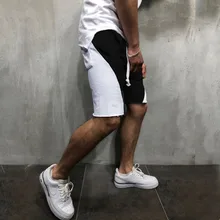 Мужские спортивные короткие модные мужские повседневные спортивные лоскутные брюки с эластичной резинкой на талии шорты для фитнеса homme pantalones cortos gym T