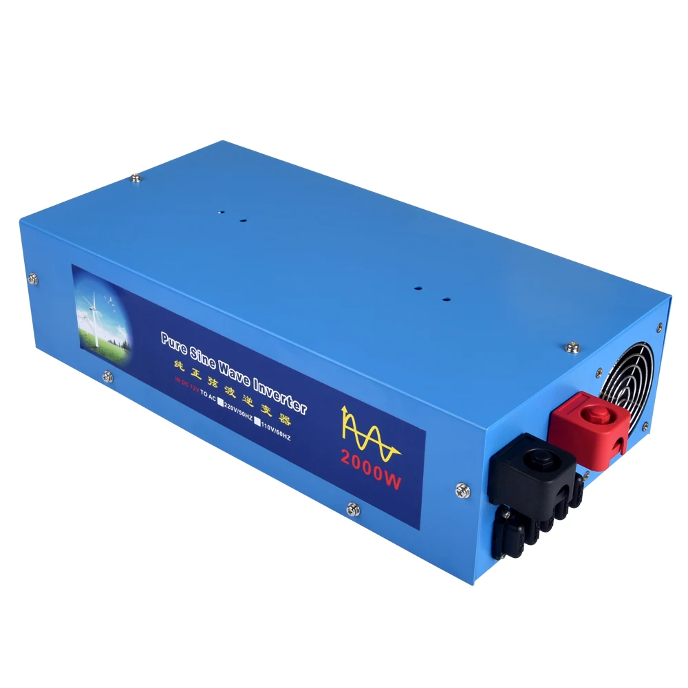 2000w watt Cars Pure Sine Wave Power Inverter  Converter 12v DC to 220v AC Cars Converter Power Supply