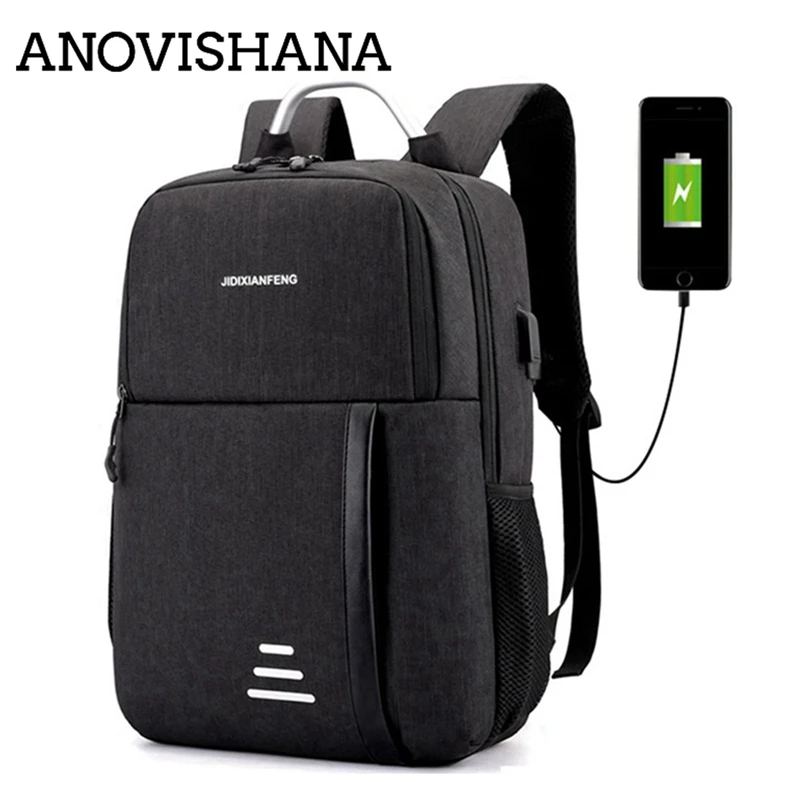 

ANOVISHANA 15inch Nylon Fabric Hard Handle Adjustable Shoulder Strap Reflective strip design Unisex Backpack Multifunction Bags