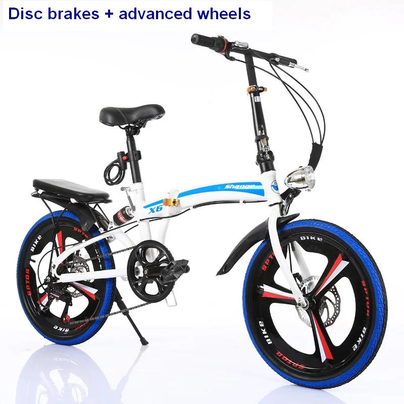 

20-inch folding mountain bike 21 speed mountain bicycle double disc brake bike New folding mountain bicycle Suitable for adults