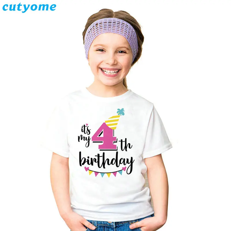 Summer Baby T Shirt Tops Children's Clothing Happy Birthday Girls Boys Short Sleeve Kids Clothes Tee Girls Boys' T-shirts Casual Summer Baby T Shirt Tops Children's Clothing Happy Birthday Girls Boys Short Sleeve Kids Clothes Tee Girls Boys' T-shirts Casual