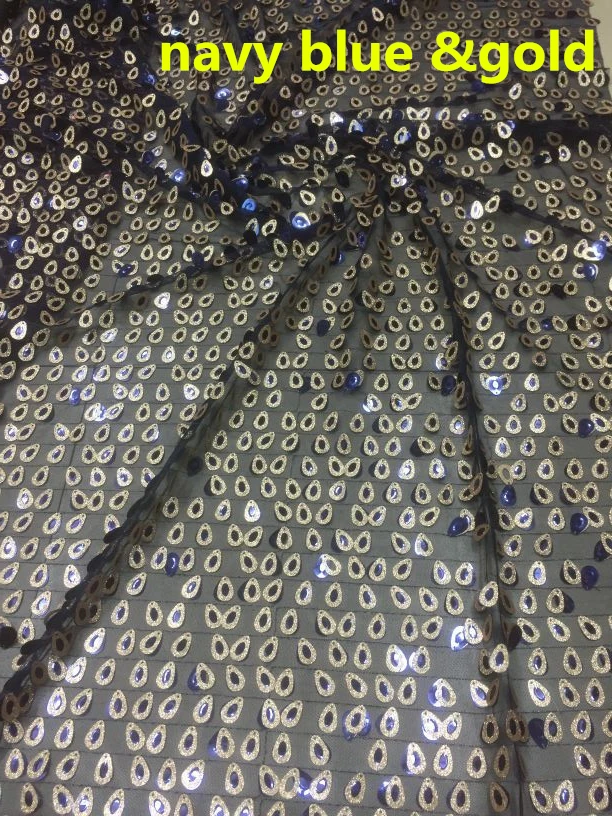

African lace sequins fabric fashionable french net lace fabric high quality with sequins lace fabric for party dress