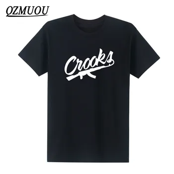 

New Fashion Crooks And Castles T Shirts Men O Neck Short Sleeve Cotton Man T-shirt CROOKS Letter Mens Top Tees Size XS-XXL