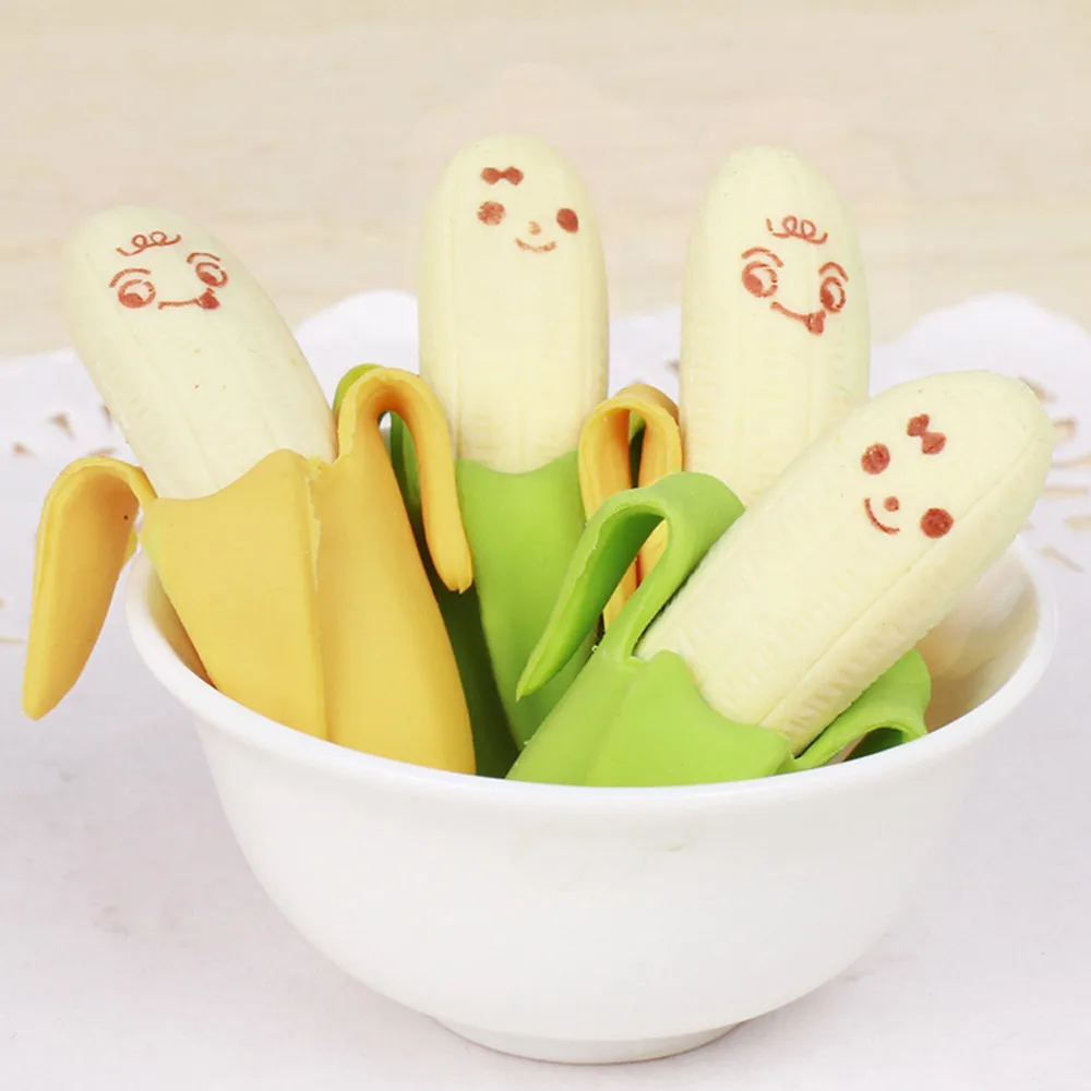 2 шт. милый банан фруктовый стиль резиновый карандаш ластик канцелярские принадлежности, подарок игрушка офисные и канцелярские принадлежности