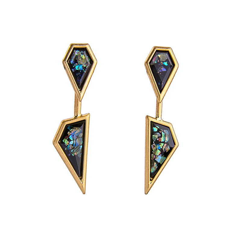 Bulk Price Unique Design Horizontal Geometric Black Lazuli Stone Bulk Price Unique Design Horizontal Geometric Black Lazuli Stone Stud Earrings Lightweight Hand Painted Shiny Trendy In From Jewelry