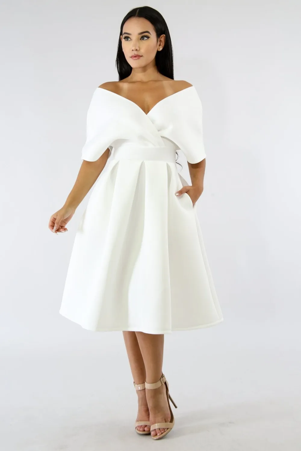 

Ladies Dresses Summer To Knees Spotted African Dresses For Women 2019 V Neck Plus Size Formal Dress Women Office Elegant Frocks