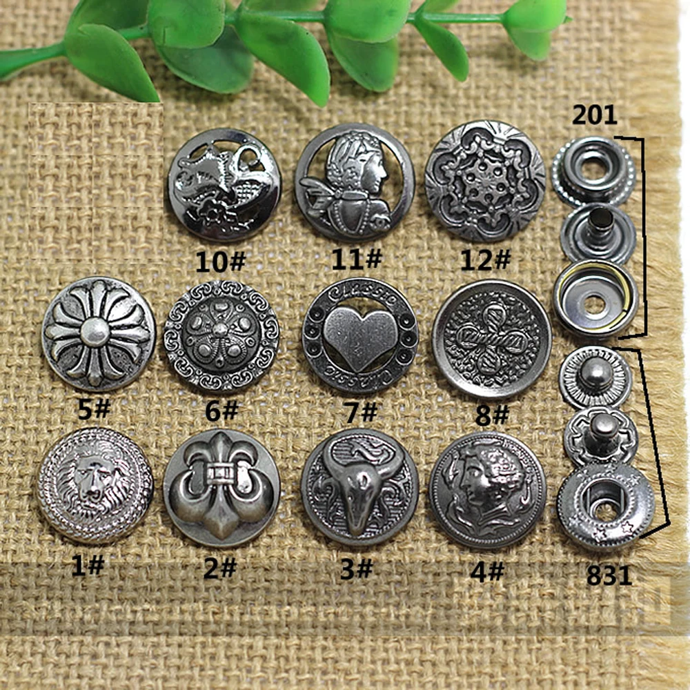 50sets/lot fashion DIY leather sewing snap button sewing decorative