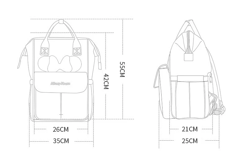 Disney, сумка для мамы, женская, многофункциональная, подгузник, детская, USB, бутылка, изоляция, сумка для беременных, большая емкость, рюкзак для подгузников, красный