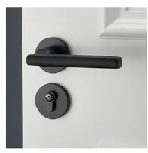 Black space aluminum door handle Interior / Bedroom door lock Split Silent door lock ,Door hardware 2018 limited time limited simple bedroom door lock solid wood toilet lock handle split bright chrome magnetic suction lock