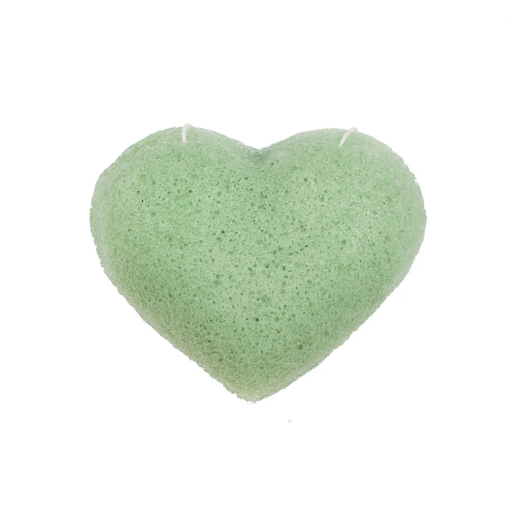 Натуральная косметическая пудра в форме сердца, гладкая Косметическая микрофибра для мытья лица, губка Чистящая пудра