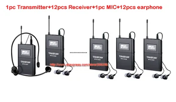 

Takstar WTG-500/ WTG 500 UHF Wireless Tour Guide System 6 selectable channels 100m operating range 1Transmitter+12 Receivers