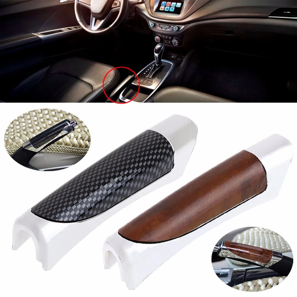 

Delicate Auto Car Carbon Fiber Style Hand Brake Car Protective Handle Cover Decor Cover 2017 Interior Car Decor