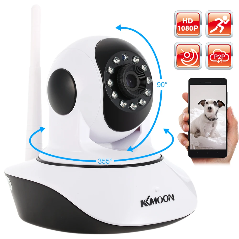 

KKMOON HD 1080P Wireless Wifi IP Camera ONVIF Video Surveillance Security Camera P2P Pan/Tilt CCTV Camara Wifi Cam Night Vision