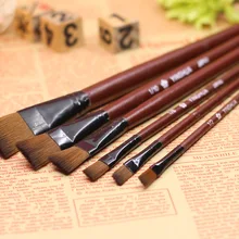 6 шт./компл. кисть для рисования маслом Нейлоновая Щетка с деревянной ручкой акрил, гуашь кисти для акварели студент товары для рукоделия