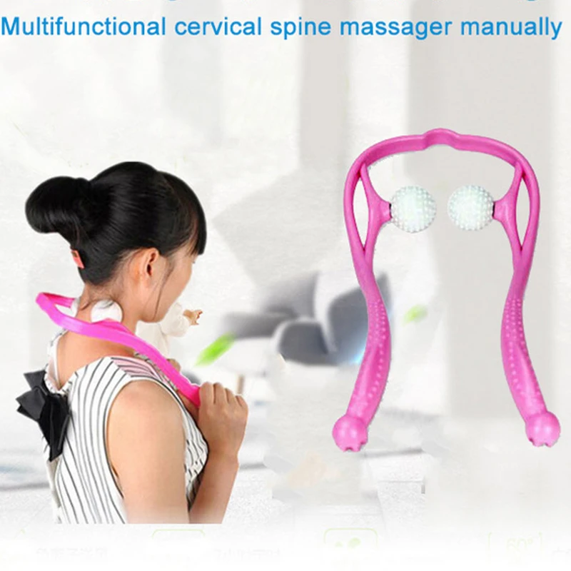 Neck Massage Tool Pressure Relieve Hand Roller Massage Neck Shoulder Dual Trigger Point Self