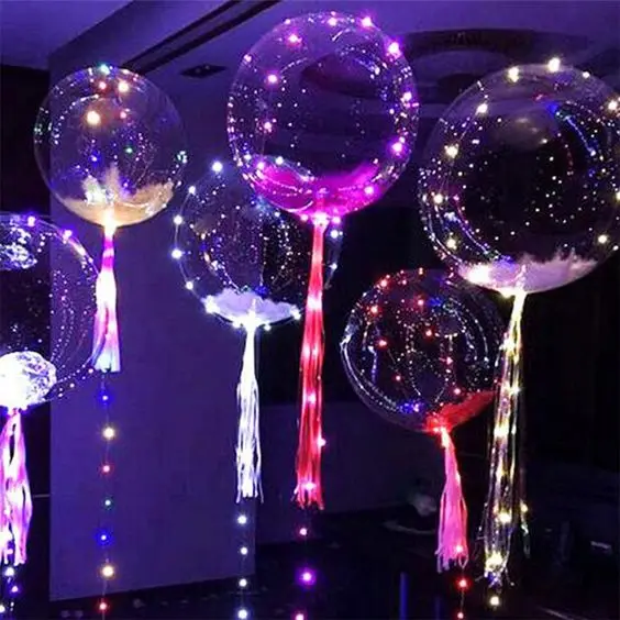 

18/24inch Clear Bubble Balloon Luminous 3M LED Lights String Up Balloons Birthday Wedding Hen Party Halloween Supplies