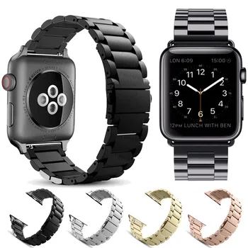 

Stainless Steel bands for Apple Watch band iWatch strap metal watch band adapter 38mm 40mm 42mm 44mm Bracelet Clasp series 5 4 3