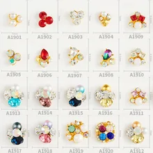 100 шт 20 Стиль 3D Роскошные блестящие стразы цветок кристаллы ногтей украшения со стразами драгоценные камни бижутерия для декорирования
